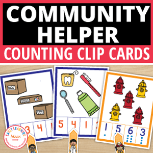 Community Helpers Counting Clip Cards