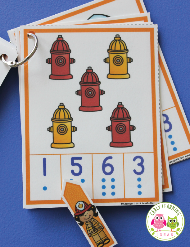 Counting Math Helpers Community Helpers Counting Clip Cards – Early Learning Ideas