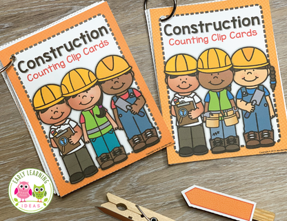 Construction Counting Clip Cards