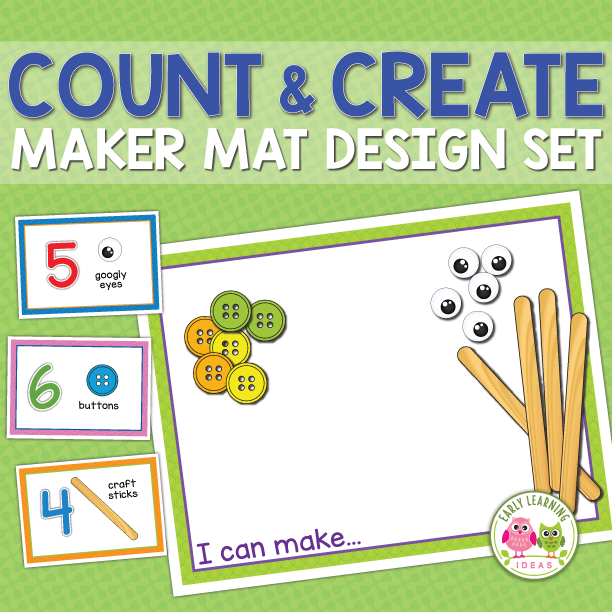 Counting Sticks Creating Design Count & Create Maker Mat Design Set – Early Learning Ideas