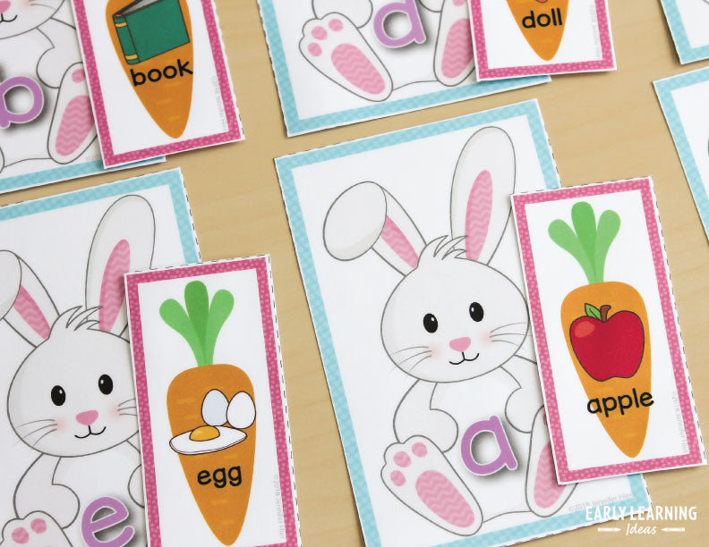 Bunny Alphabet and Beginning Sound Matching Activity