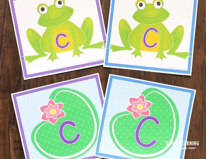 Frogs & Pond Life Preschool Spring Letter Sounds Matching Uppercase & Lowercase