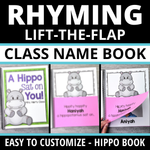 Hippo Rhyming Editable Name Book