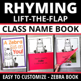 Zebra Rhyming Editable Name Book