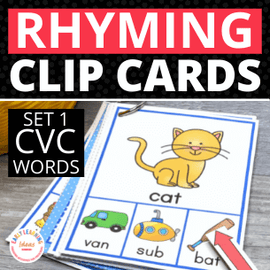 CVC Rhyming Activity Clip Cards
