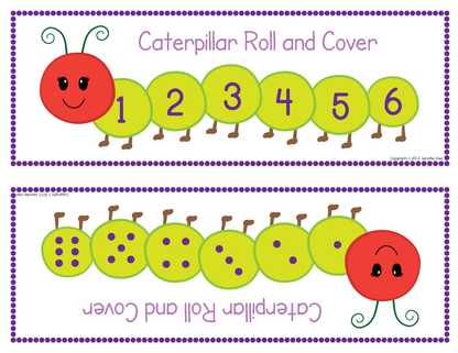 Caterpillar Roll and Cover Math Activity