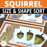 Squirrel and Acorn Shape Sort