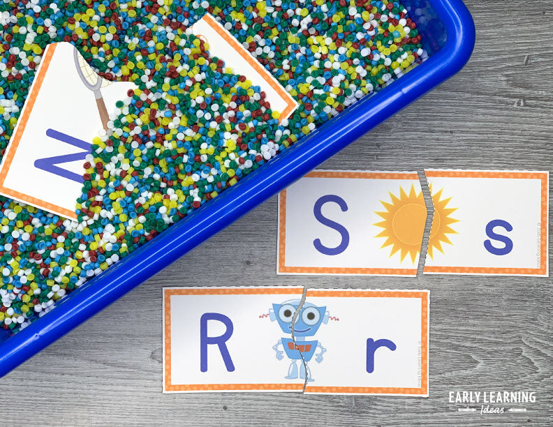 Alphabet Puzzles: A Letter Matching Uppercase and Lowercase & Beginning Sound Activity