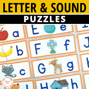 Alphabet Puzzles: A Letter Matching Uppercase and Lowercase & Beginning Sound Activity