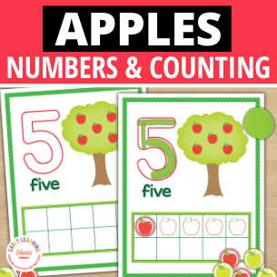 Apples Theme 0-10 Play Dough Counting Mats