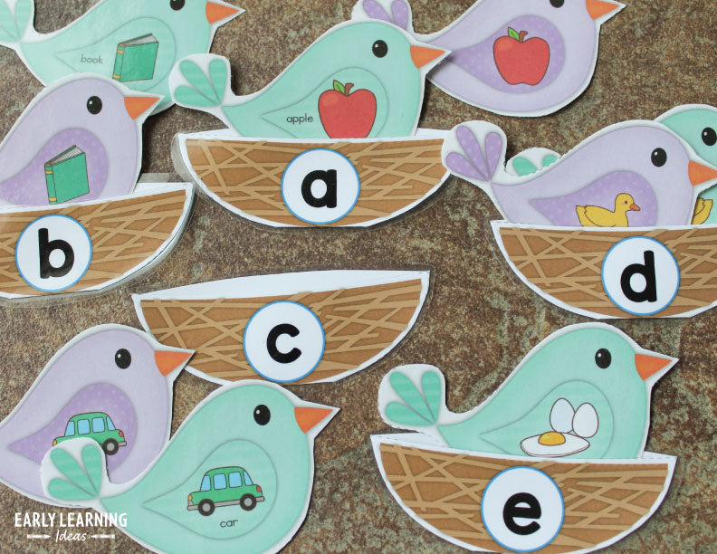 Bird Alphabet and Beginning Sound Matching Activities