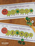 Caterpillar Roll and Cover Math Activity
