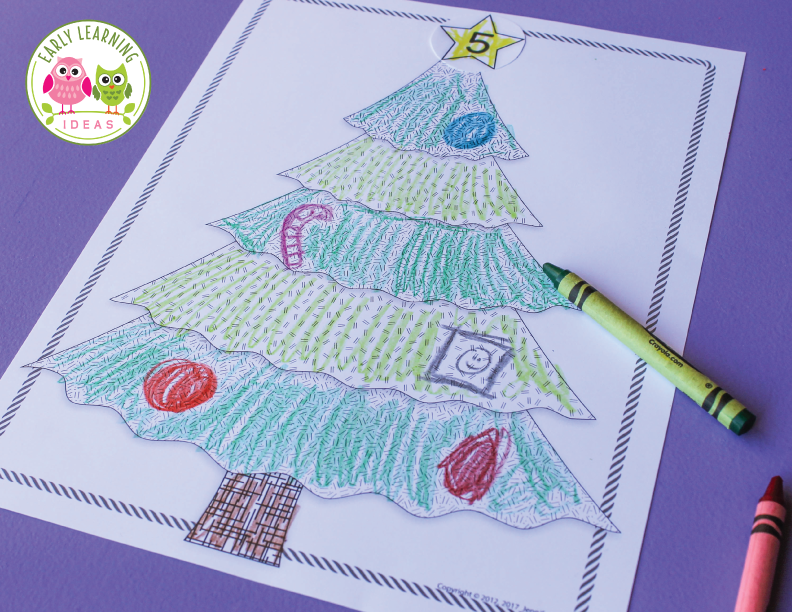 Christmas Tree Math Play Dough Mat