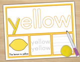 Color Words Play Dough Activity Mats : Multi-Sensory Color Word Practice
