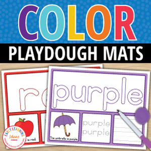 Color Words Play Dough Activity Mats : Multi-Sensory Color Word Practice