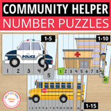 Community Helpers 1-15 Number Puzzles