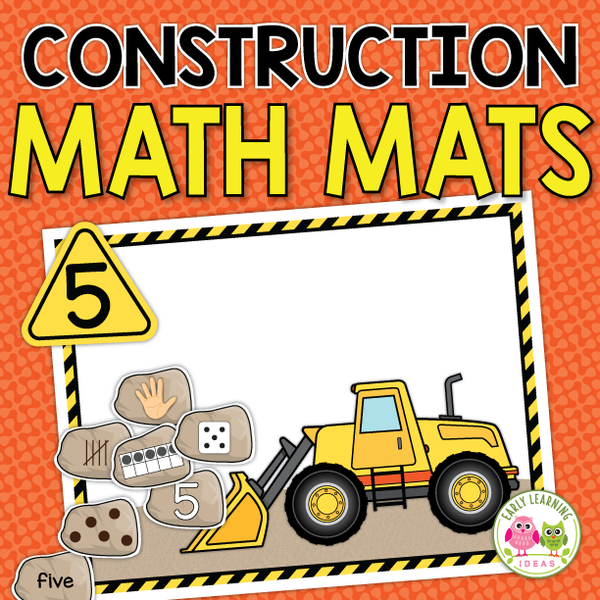 Construction Math Learning Station Construction Theme 1-20 Math Mats – Early Learning Ideas