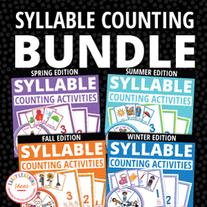 Counting Syllables Phonological Awareness Activities Bundle