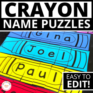 Editable Name Practice Puzzles - Crayon Name Puzzles