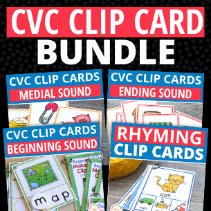 CVC Word Family Clip Card Bundle