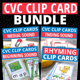 CVC Word Family Clip Card Bundle