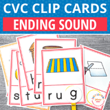 CVC Ending Sound Clip Cards