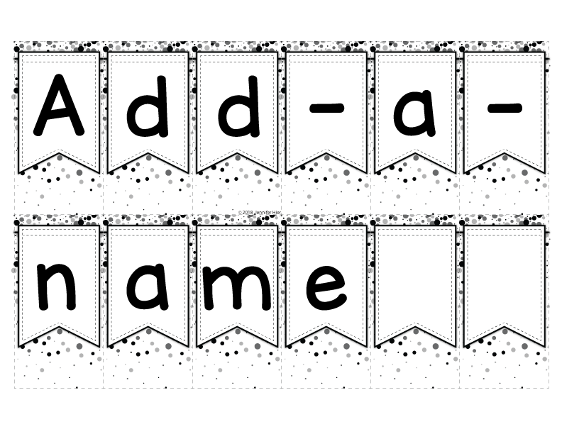 Editable Name Practice Puzzles - Celebration Banners