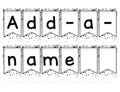 Editable Name Practice Puzzles - Celebration Banners