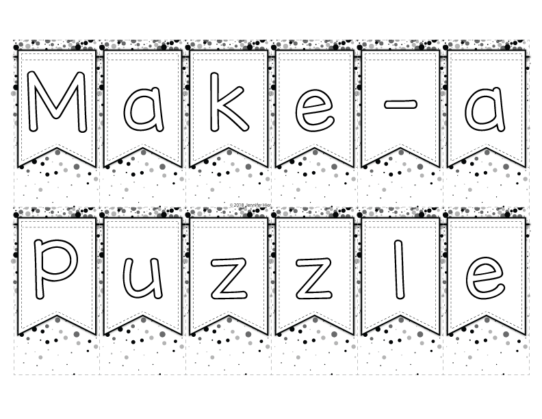 Editable Name Practice Puzzles - Celebration Banners