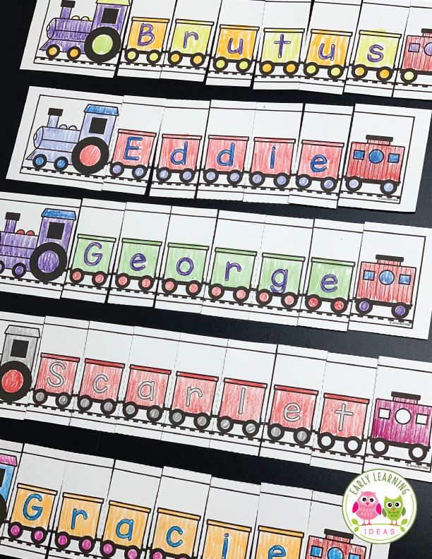 Editable Name Practice Puzzles Train Name Puzzles Early Learning Ideas
