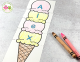 Editable Name Practice Puzzles - Ice Cream Name Puzzles