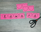 Editable Name Practice Puzzles - Heart Puzzles