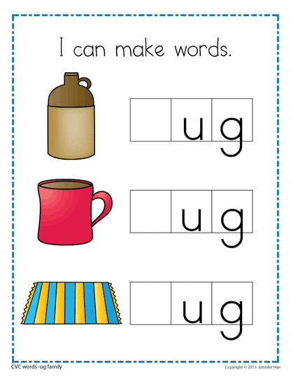 CVC Beginning Sound Make a Word Worksheets