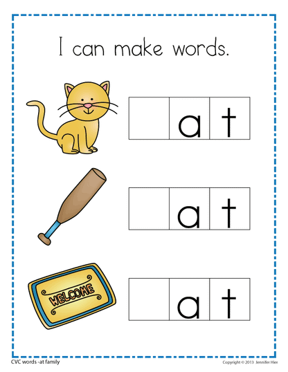 CVC Beginning Sound Make a Word Worksheets