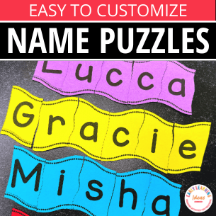 Editable Name Practice Puzzles - Wavy Puzzles