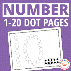 Number Dot Activity Sheets for 0-20