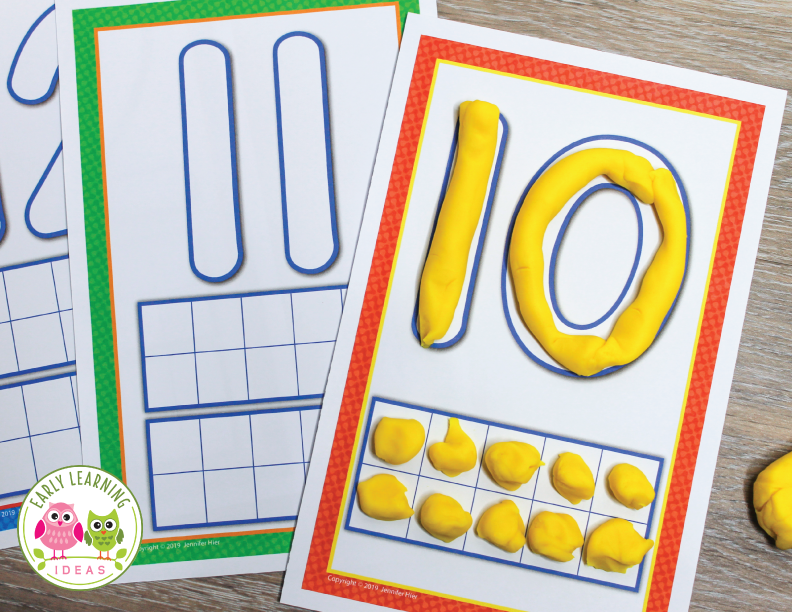 Number Playdough Mats & Loose Parts Mats 1-20