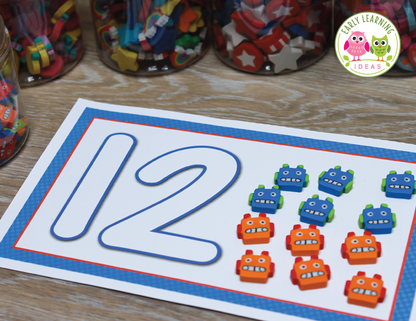 Number Playdough Mats & Loose Parts Mats 1-20