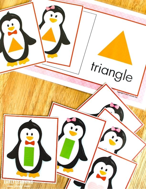 penguin shape sorting activity for preschoolers
