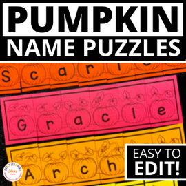 Editable Name Practice Puzzles - Pumpkin Patch Name Puzzles