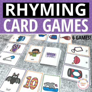 Rhyming Words Card Games for Kids Featuring CVC Words