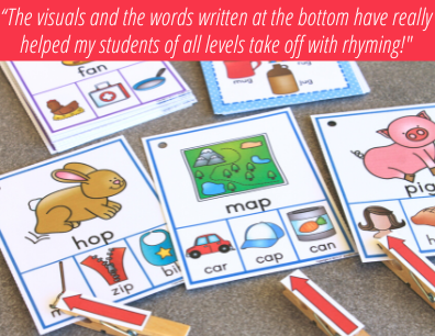 CVC Rhyming Activity Clip Cards