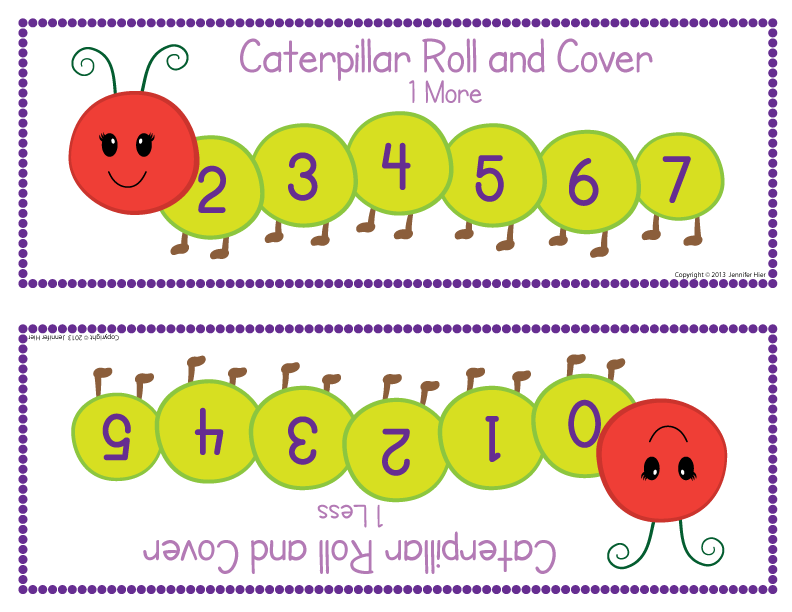 Caterpillar Roll and Cover Math Activity