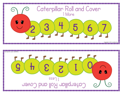 Caterpillar Roll and Cover Math Activity