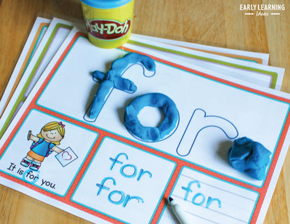 Sight Word Practice & Review Activities - Playdough Mats - Fry List First 100