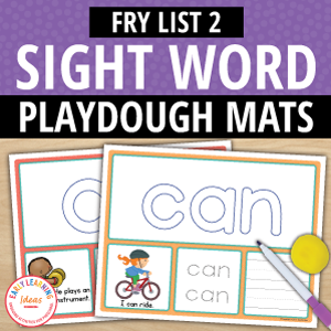 Sight Word Review Practice & Morning Work - Fry List 2 Sight Word Playdough Mats