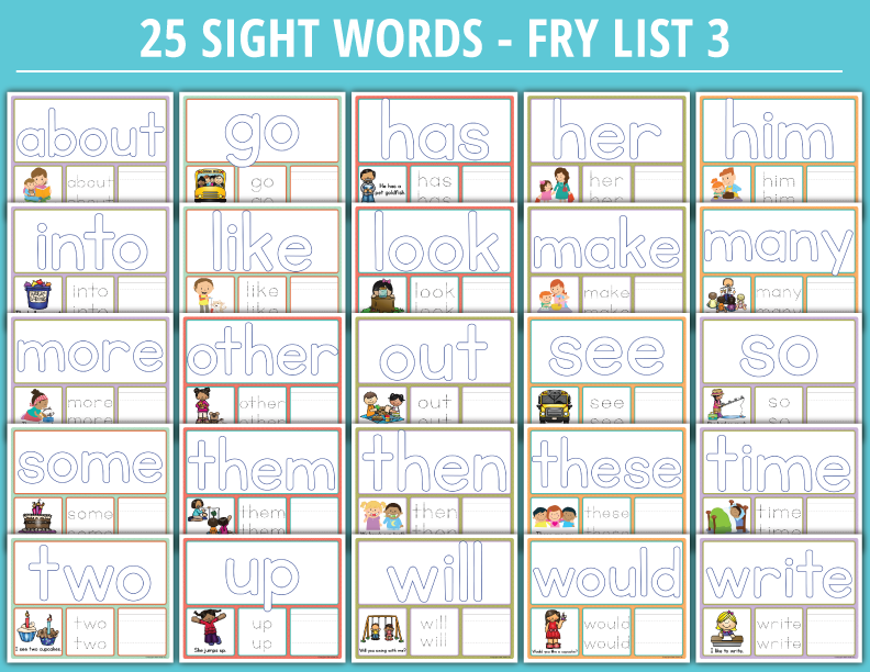 Sight Word Review Practice & Morning Work - Fry List 3 Sight Word Playdough Mats