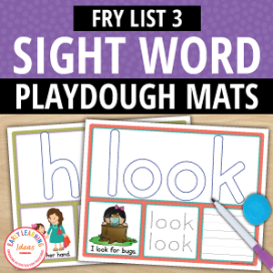 Sight Word Review Practice & Morning Work - Fry List 3 Sight Word Playdough Mats