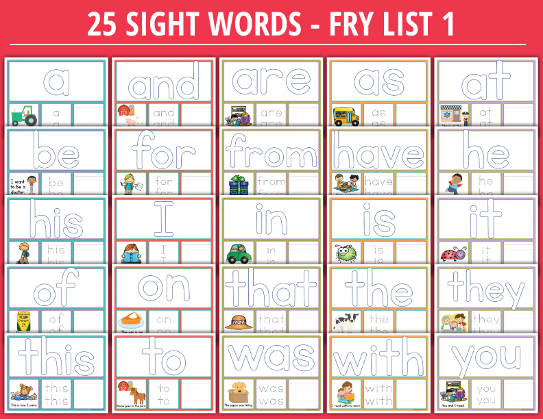 Sight Word Practice & Sight Word Review Activities - Fry List 1 Playdough Mats