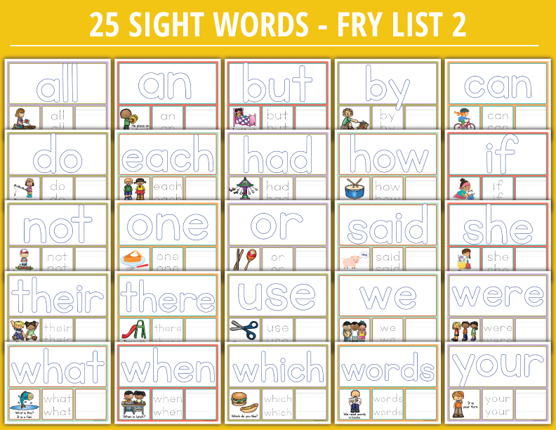 Sight Word Review Practice & Morning Work - Fry List 2 Sight Word Playdough Mats